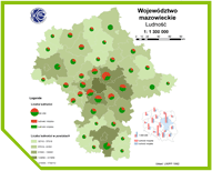 Mapa tematyczna - Ludność w woj. Mazowieckim